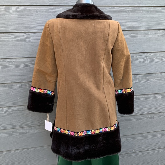 VTG 70’s Bohemian Penny Lane Style Faux Fur Faux Suede Coat -  - Union Label - Picture 5 of 16